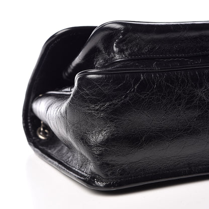 Saint Laurent Crinkled Calfskin Matelasse Monogram Medium Niki Chain Satchel Black 9 of 10