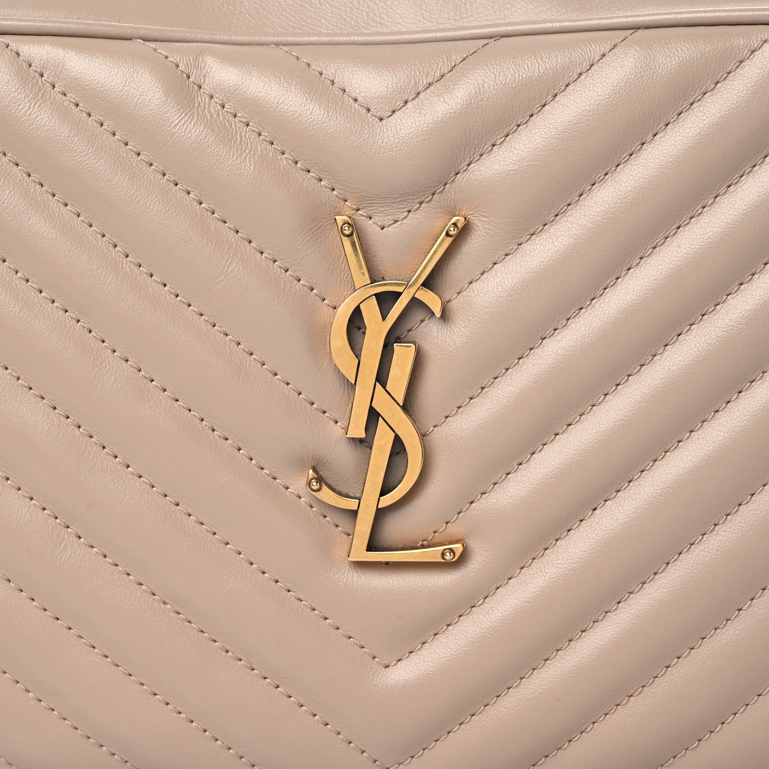 Saint Laurent Calfskin Matelasse Monogram Lou Camera Bag Dark Latte 10 of 11
