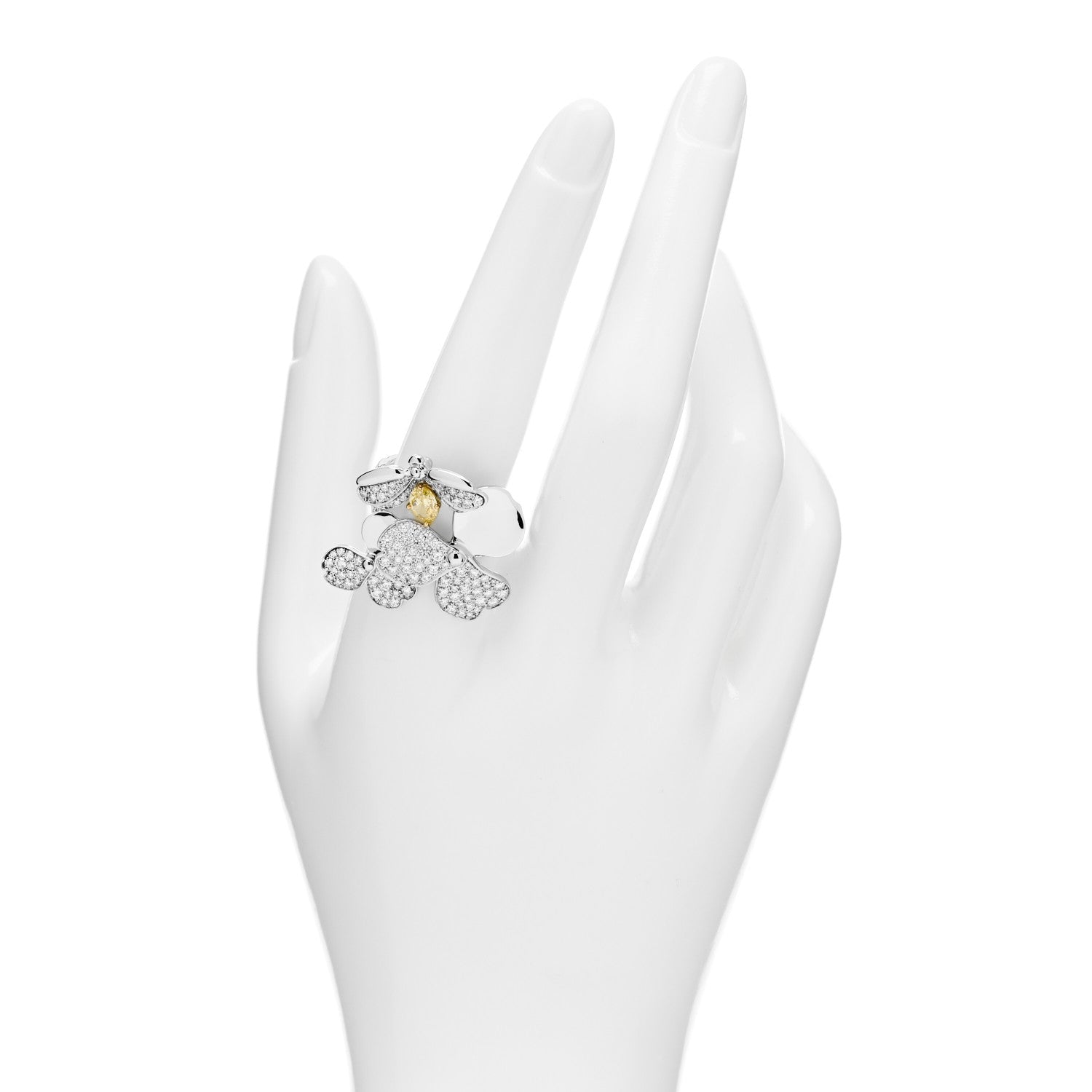 Tiffany Platinum Yellow Diamond Firefly Paper Flowers Cluster Ring 60 9.25 2 of 6