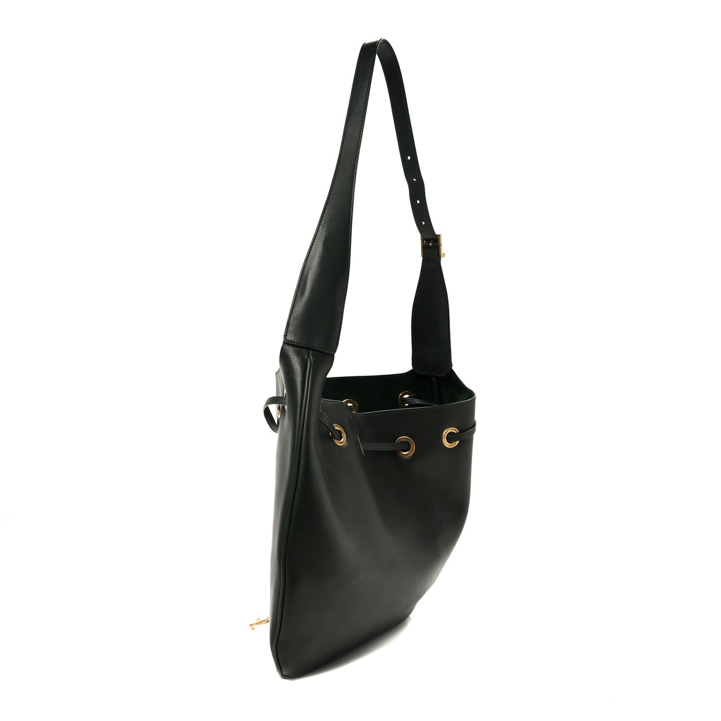 Calfskin Medium Paris VII Flat Hobo New Vert Fonce