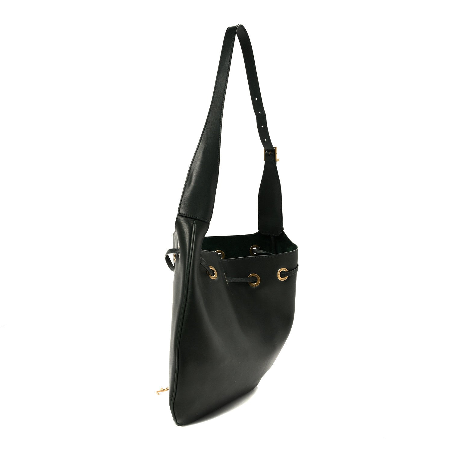 Saint Laurent Calfskin Medium Paris VII Flat Hobo New Vert Fonce 10 of 11