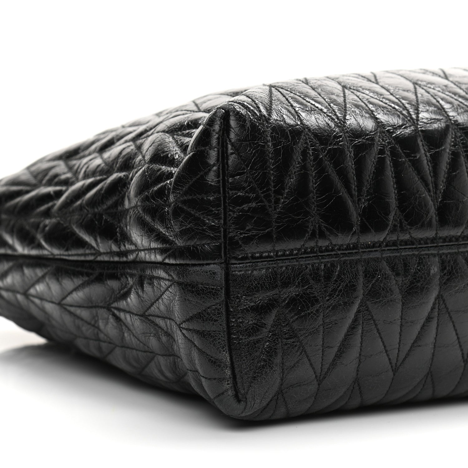 Miu Miu Nappa Matelasse Shine Trapuntato Large Tote Bag Black 8 of 12