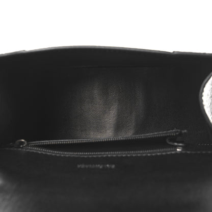 Balenciaga Shiny Calfskin Monochrome Crocodile Embossed Small Hourglass Top Handle Bag Black 5 of 10