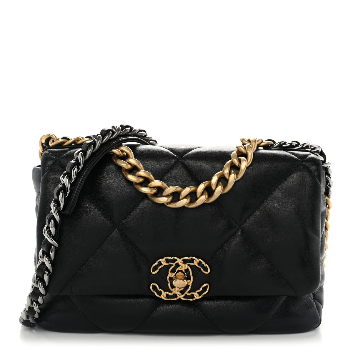 Chanel Lambskin Quilted Medium Chanel 19 Flap Black 1 of 10