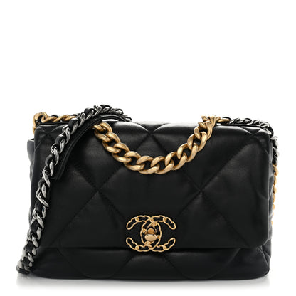 Chanel Lambskin Quilted Medium Chanel 19 Flap Black 1 of 10