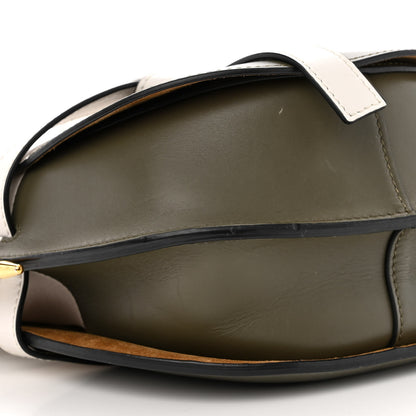 Loewe Calfskin Small Gate Crossbody Bag Khaki Green Soft White 9 of 10