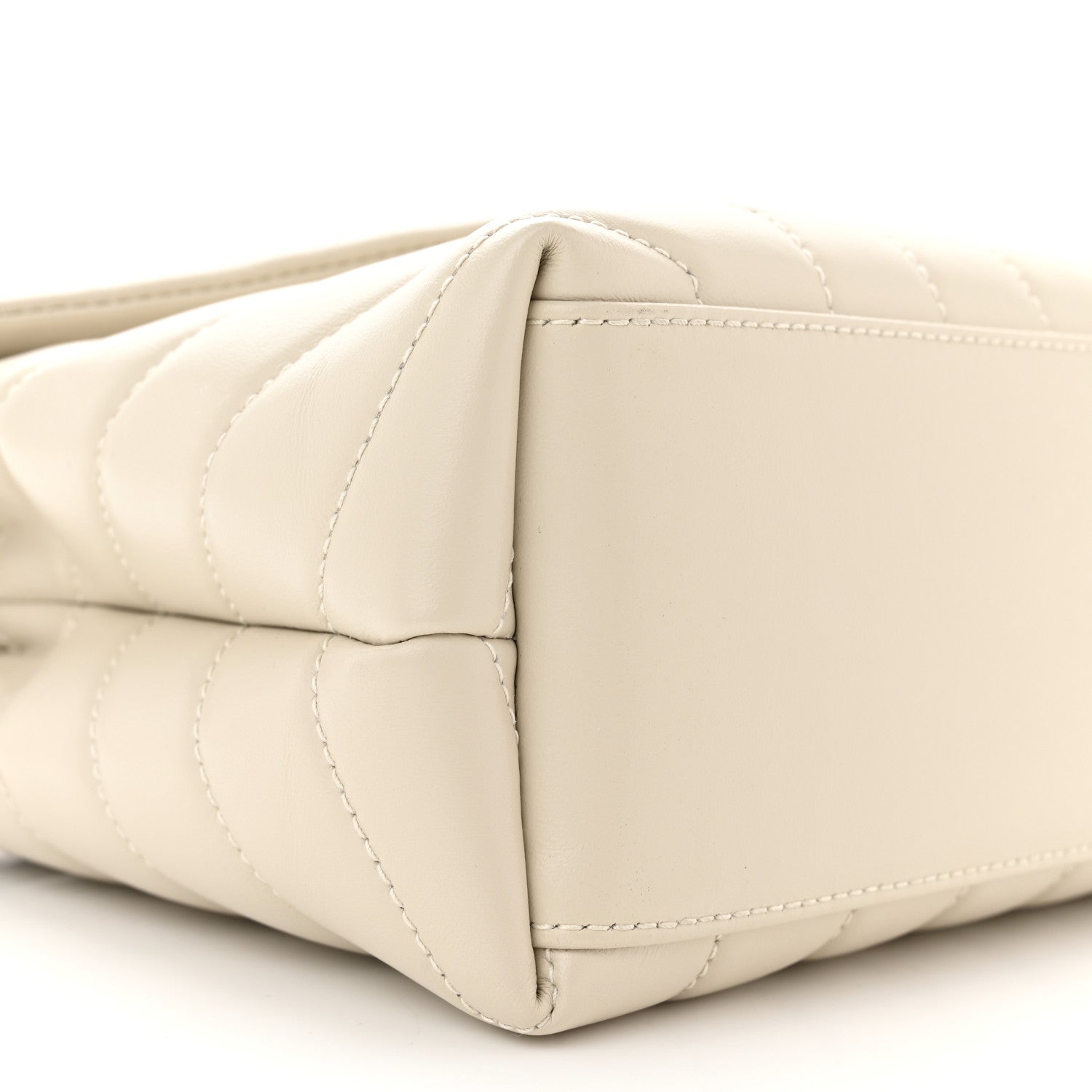 Saint Laurent Calfskin Y Quilted Monogram Small Loulou Chain Satchel Crema Soft 9 of 10