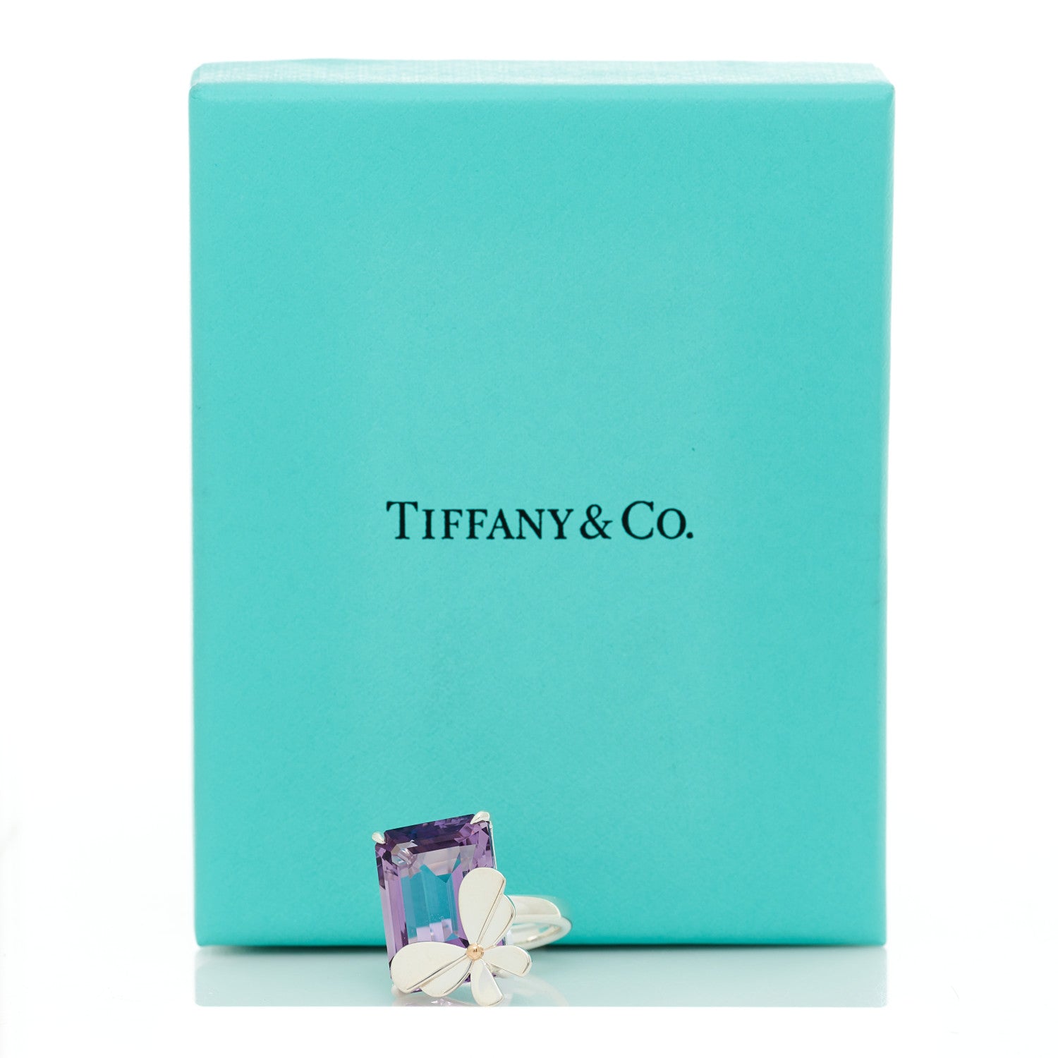 Tiffany Sterling Silver 18K Rose Gold Amethyst Return to Tiffany Love Bugs Butterfly Ring 51 5.75 6 of 6