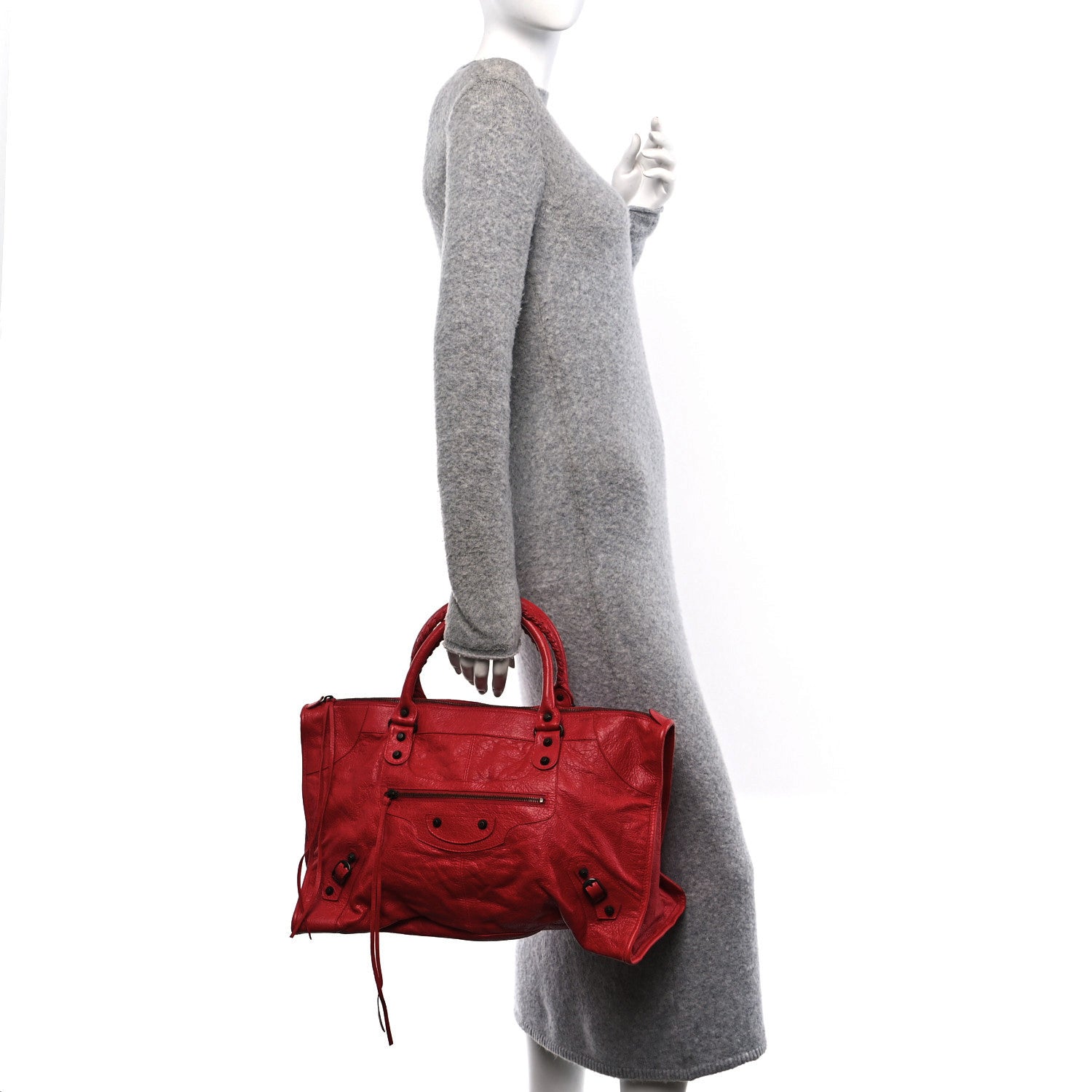 Balenciaga Agneau Classic Hardware Work Rouge Coquelicot 2 of 10