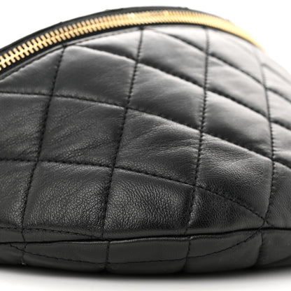Chanel Lambskin Pearl Quilted CC Belt Bag Black 9 of 10