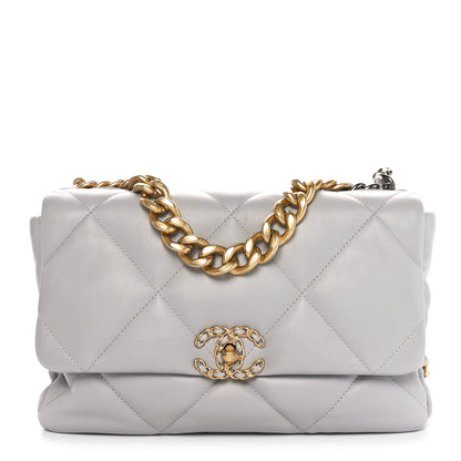 Chanel Lambskin Quilted Large Chanel 19 Flap Grey 1 of 10