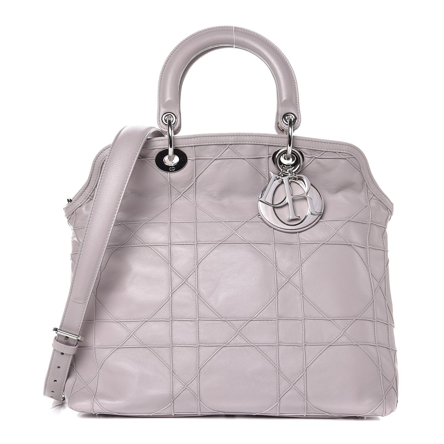 Lambskin Cannage Medium Granville Tote Grey