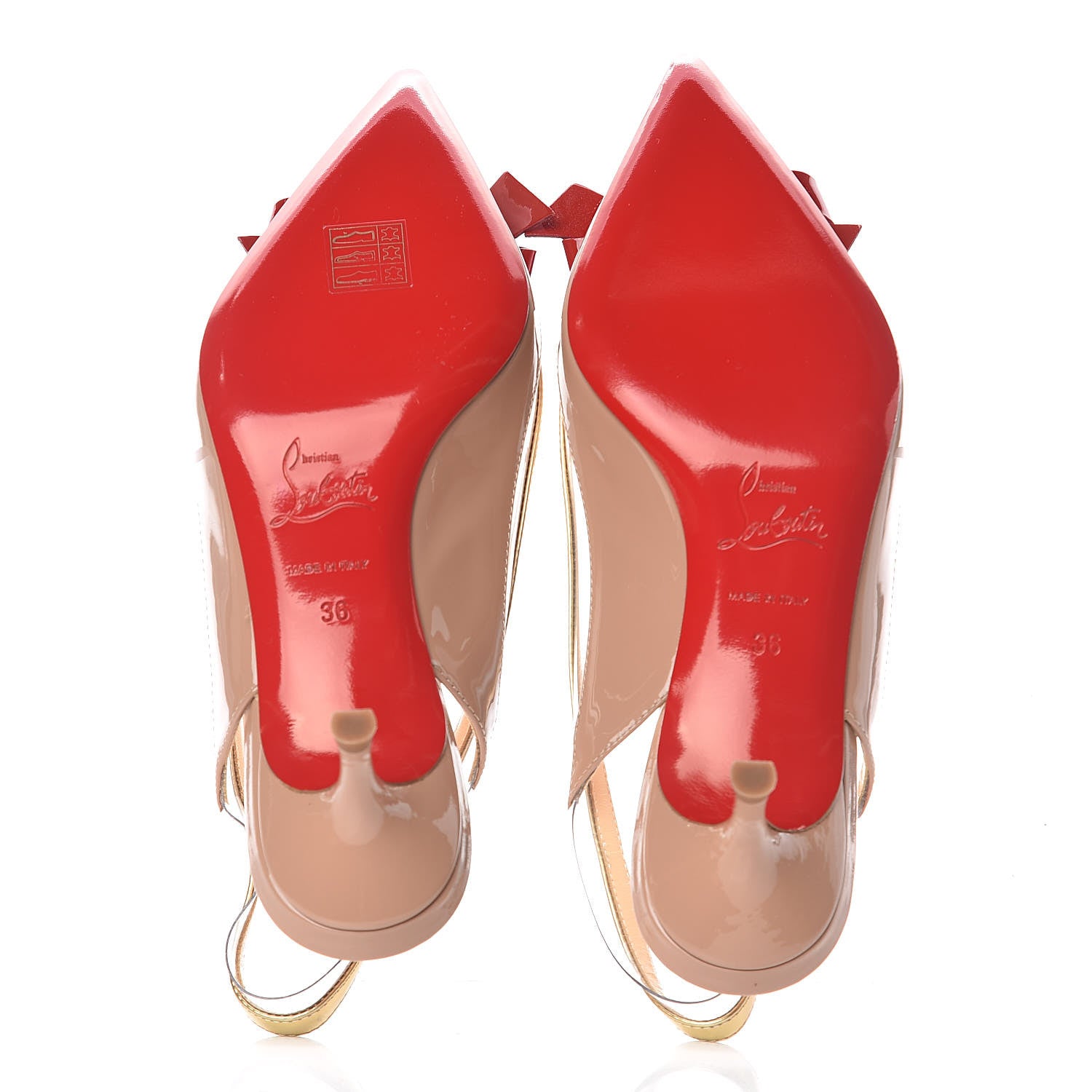 Christian Louboutin Patent PVC Suspenodo Sling 45 Pumps 36 Nude 5 of 8