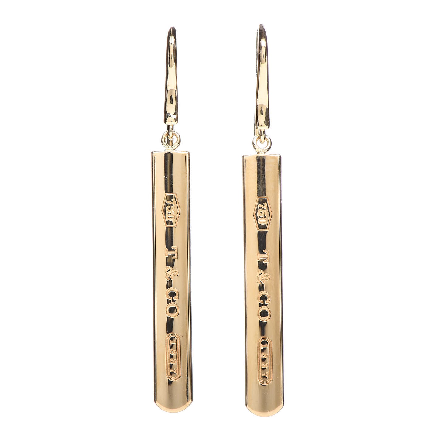 18K Yellow Gold 1837 Bar Drop Earrings
