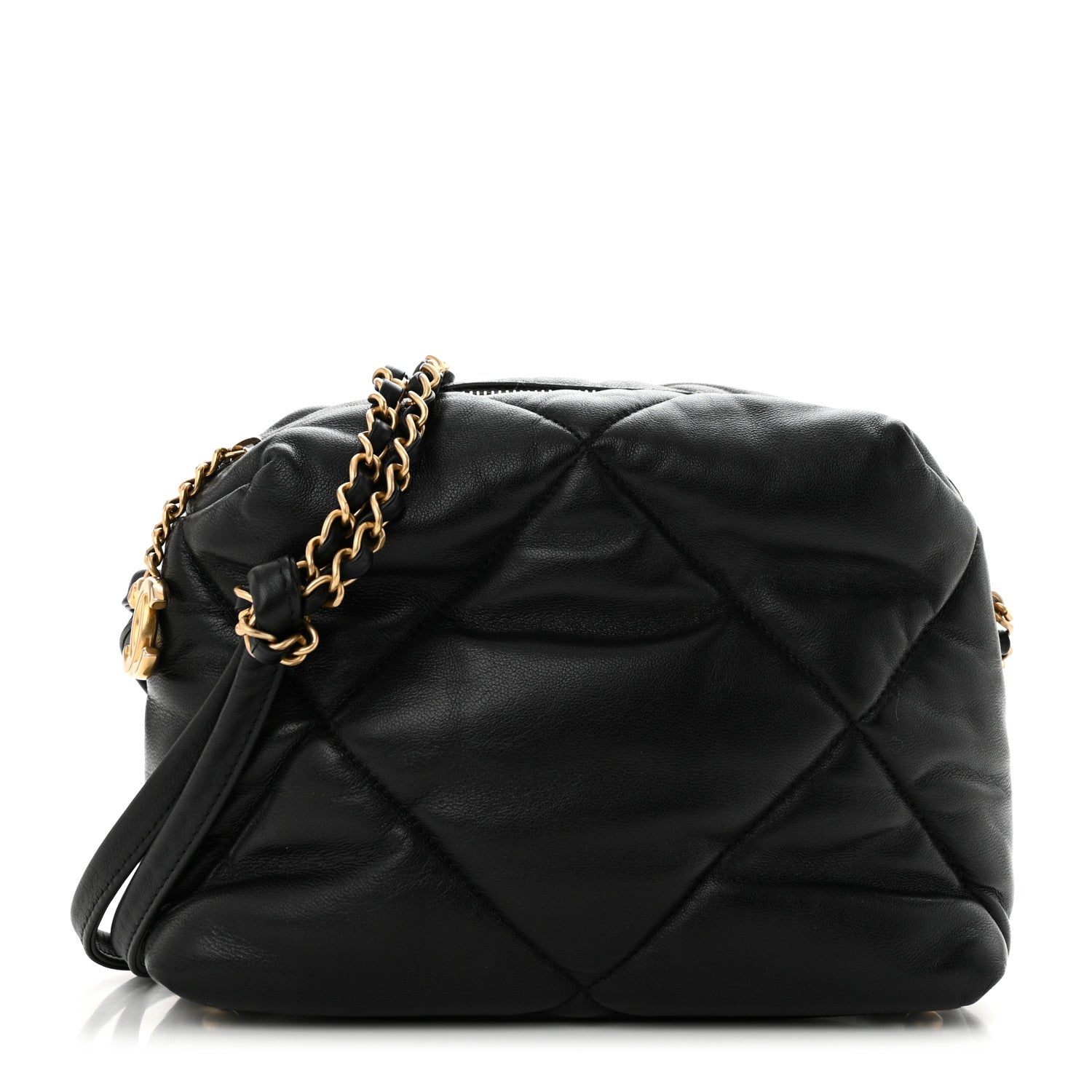 Chanel Lambskin Quilted Small Bowling Bag Black 1 of 10