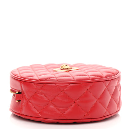 Versace Nappa Quilted La Medusa Round Camera Bag Red 4 of 8