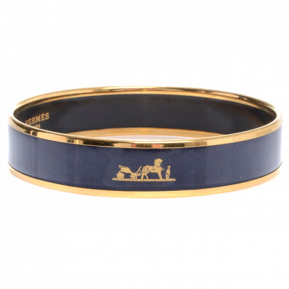 Hermes Enamel Wide Caleche Bracelet 65 Navy 1 of 5