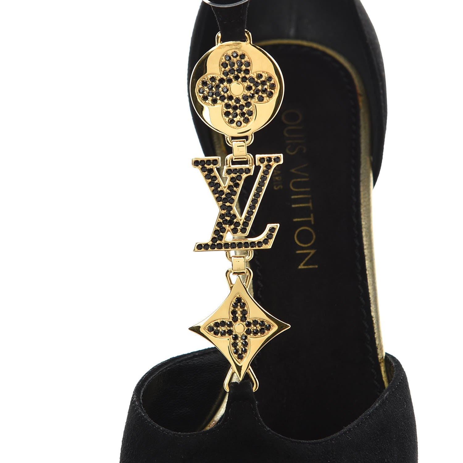 Louis Vuitton Suede Vegas T Strap Pumps 39.5 Black 8 of 10