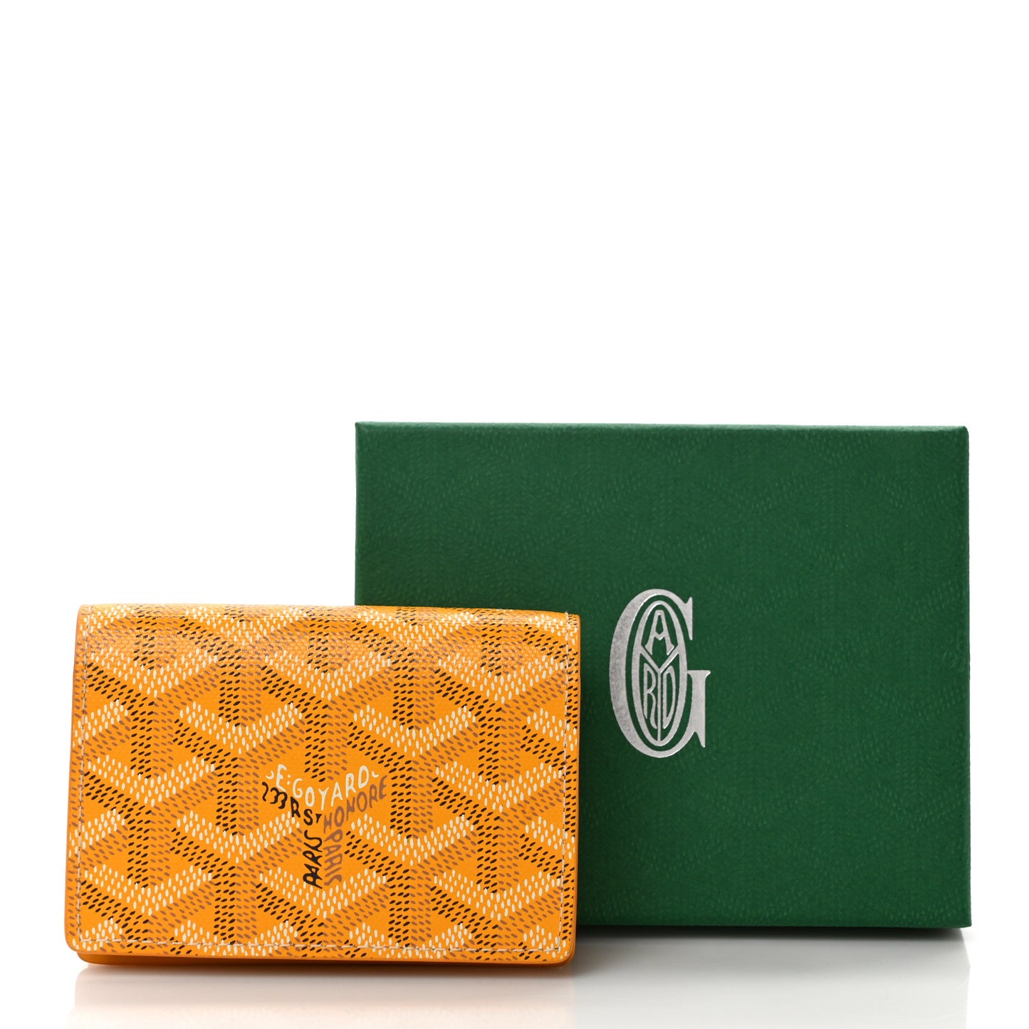 Goyardine Business Card Holder Yellow