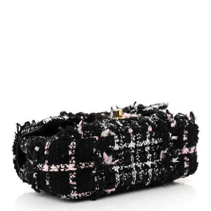 Chanel Tweed Sequin Mini Rectangular Flap Black Pink Multicolor 4 of 13