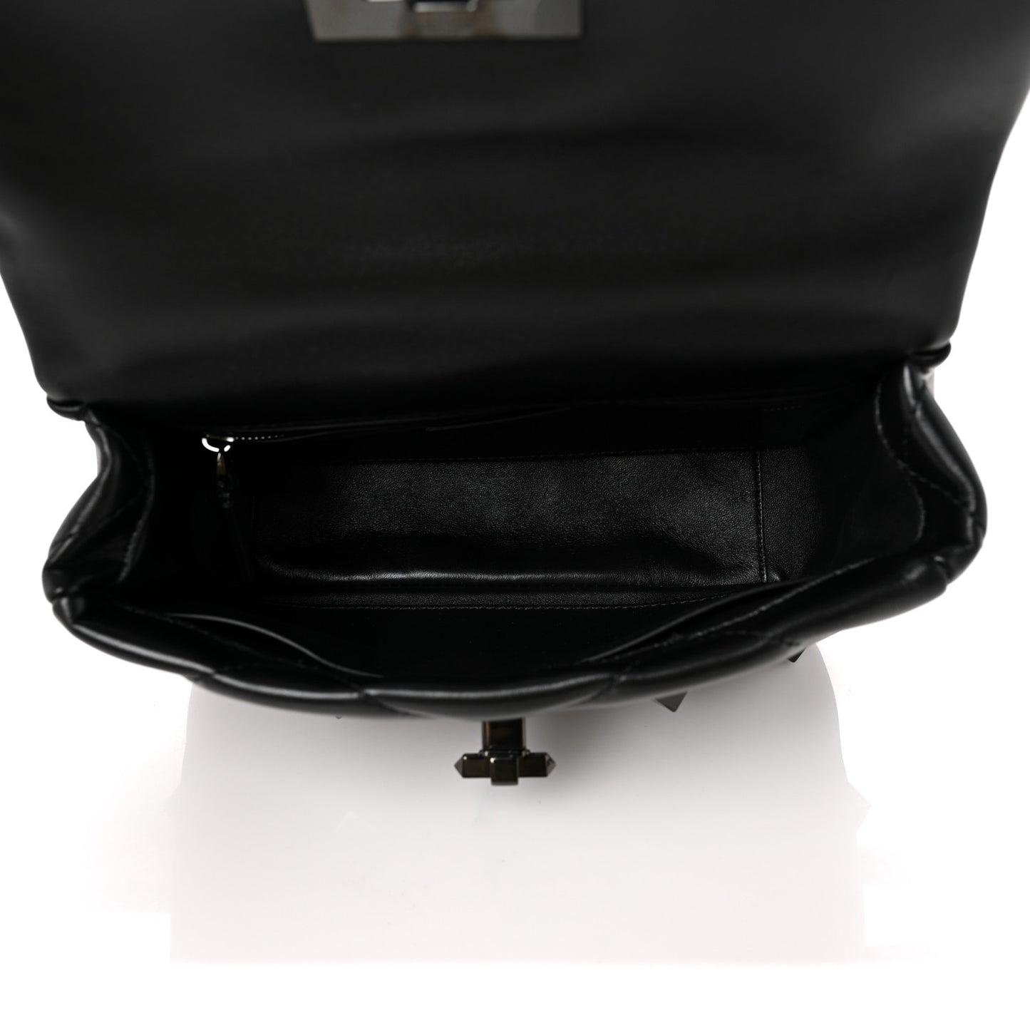 Nappa Monochrome Medium Roman Stud Shoulder Bag Black