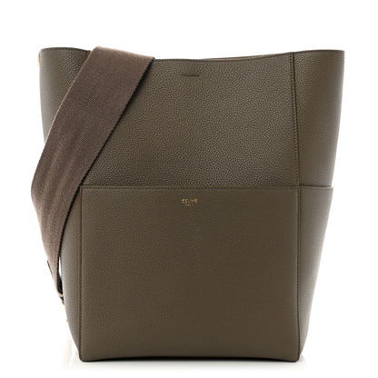 Celine Soft Grained Calfskin Sangle Bucket Bag Taupe 1 of 12