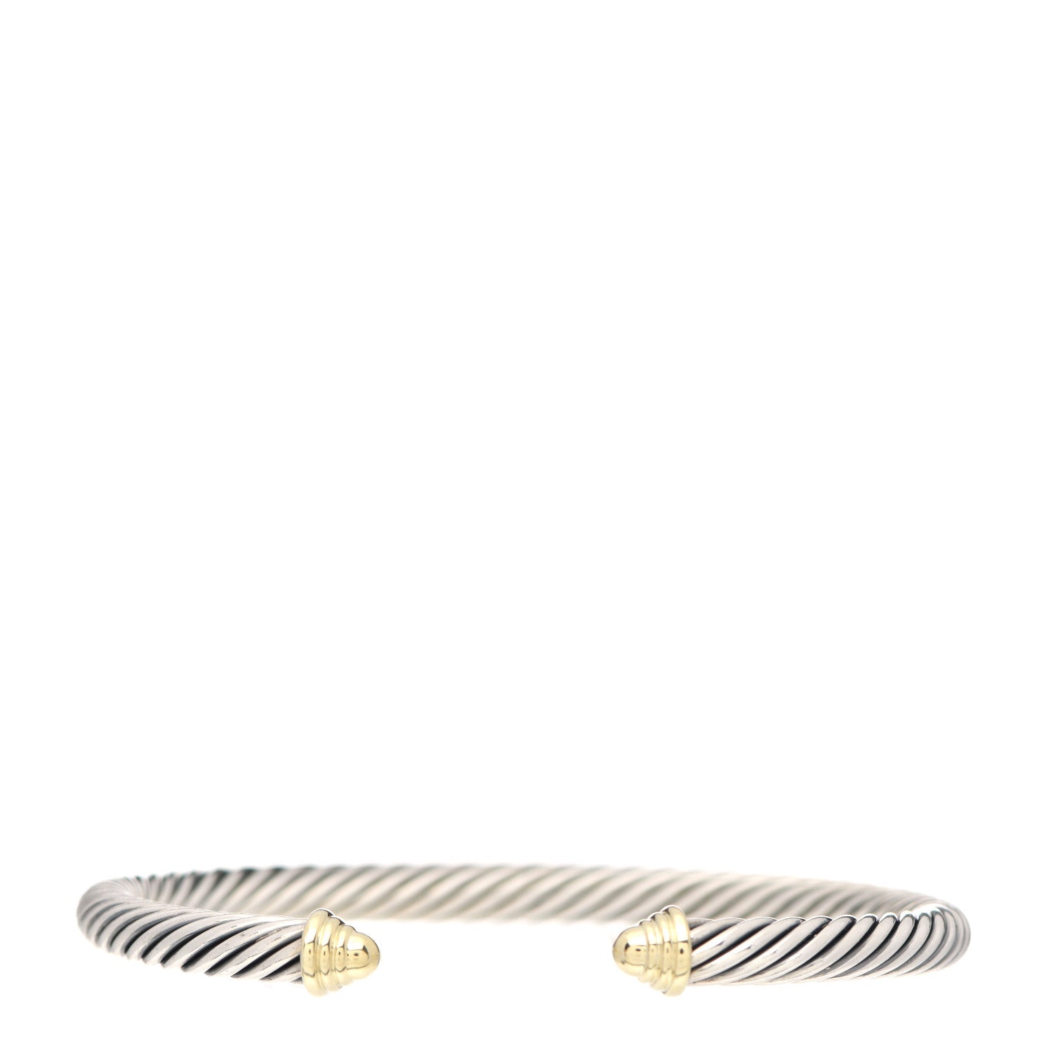 David Yurman Sterling Silver 14K Yellow Gold 5mm Cable Classics Bracelet 1 of 3