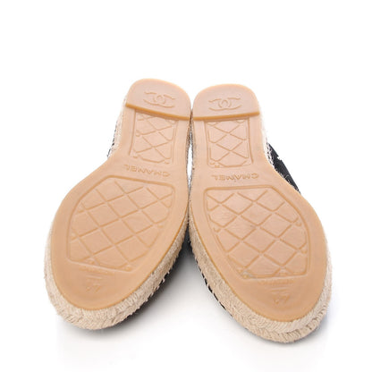 Chanel Suede Pearl CC Espadrilles 41 Black 5 of 11