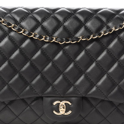 Chanel Metallized Calfskin Quilted Small XXL Travel Flap Bag Black 10 of 11