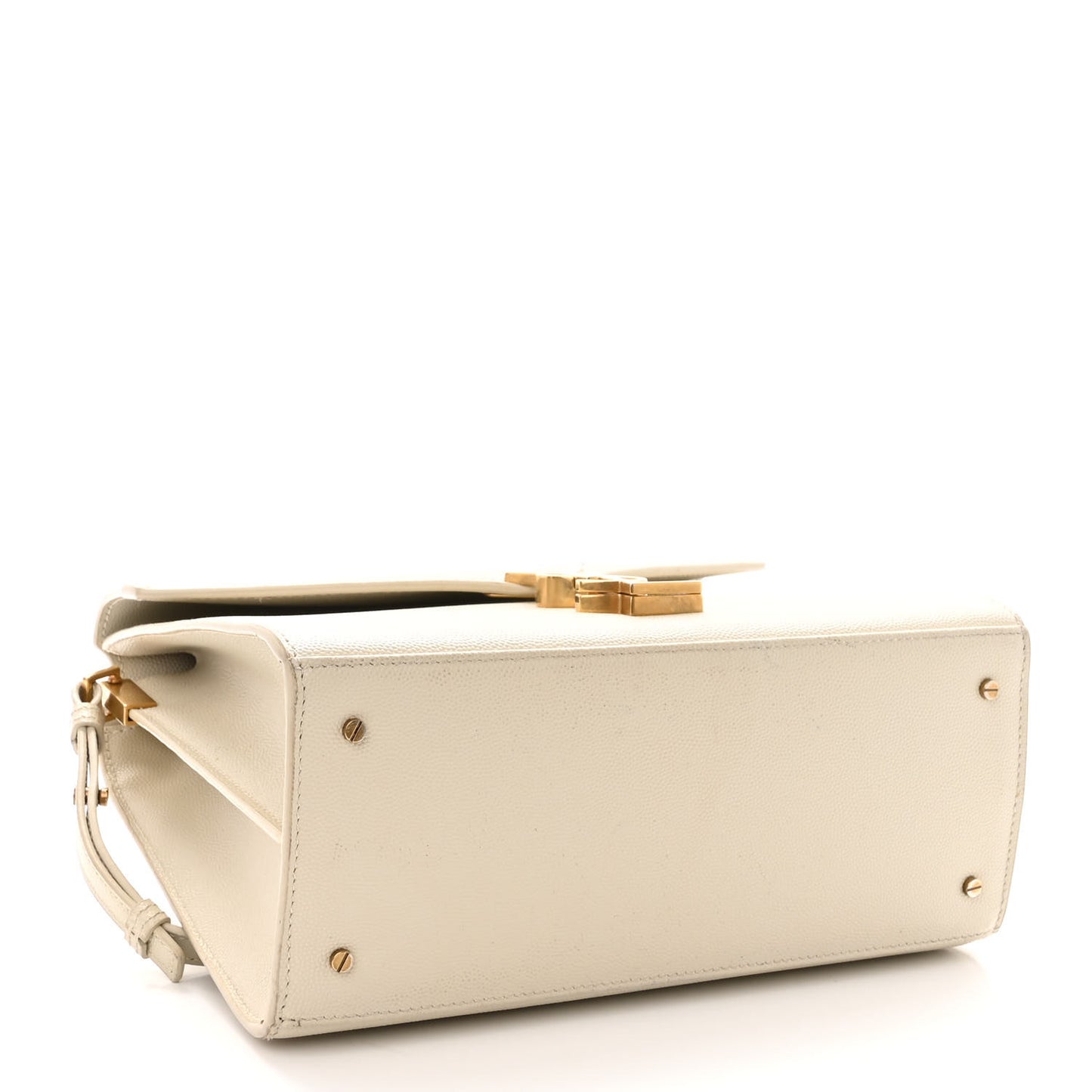 Smooth Calfskin Medium Classic Monogram Cassandra Top Handle Crema Soft Rouge Legion