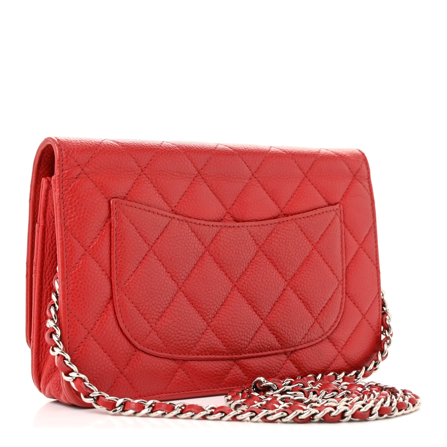 Caviar Quilted Wallet On Chain WOC Red