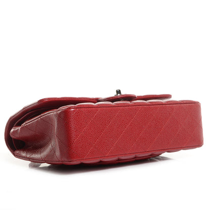 Chanel Caviar Quilted Medium Double Flap Dark Red 4 of 10