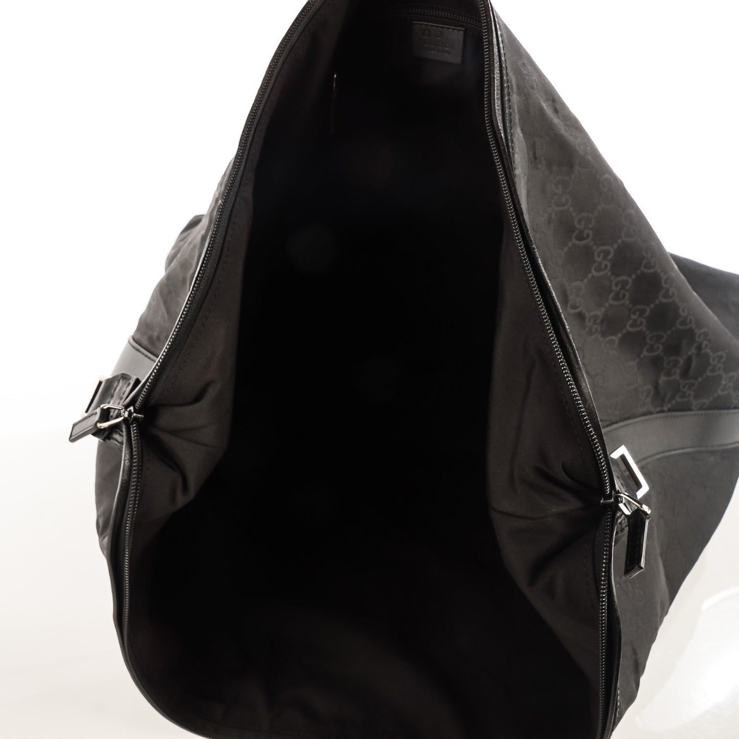 Nylon Monogram Oversized Overnight Bag Black