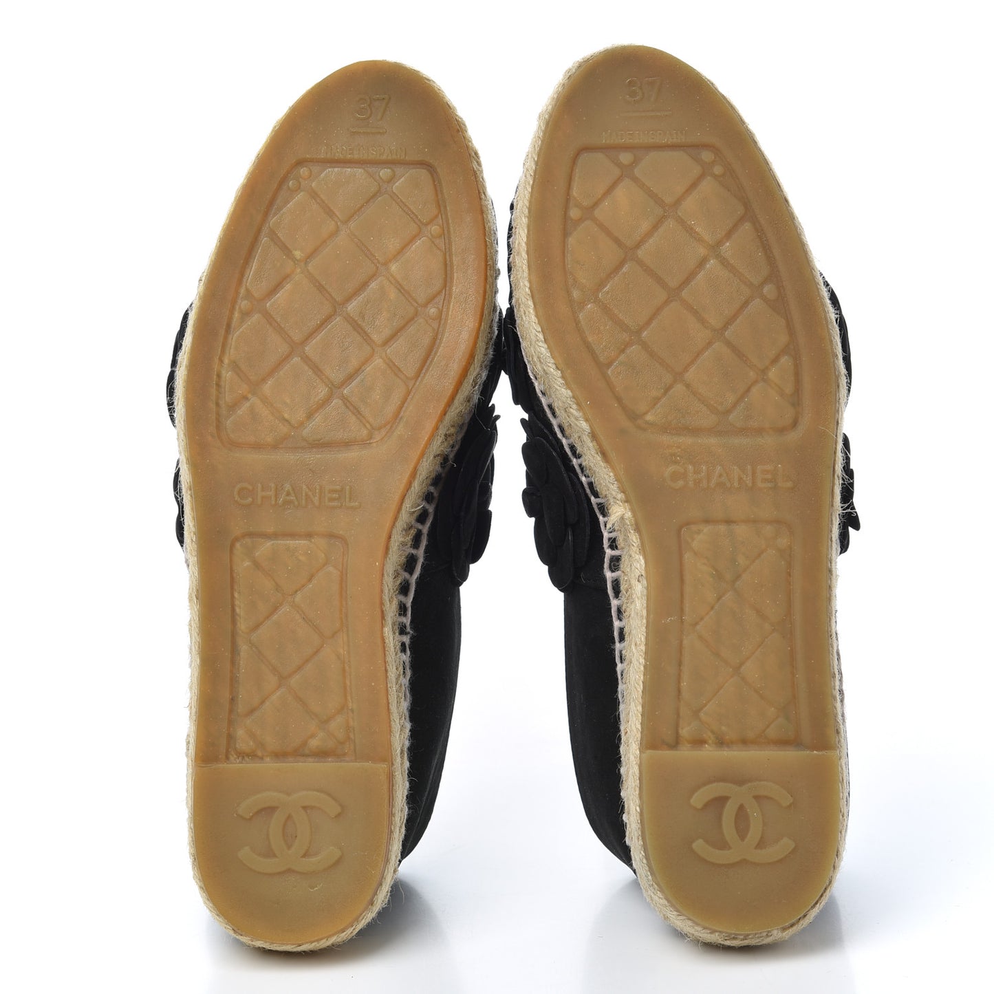 Suede Camellia CC Espadrilles 37 Black