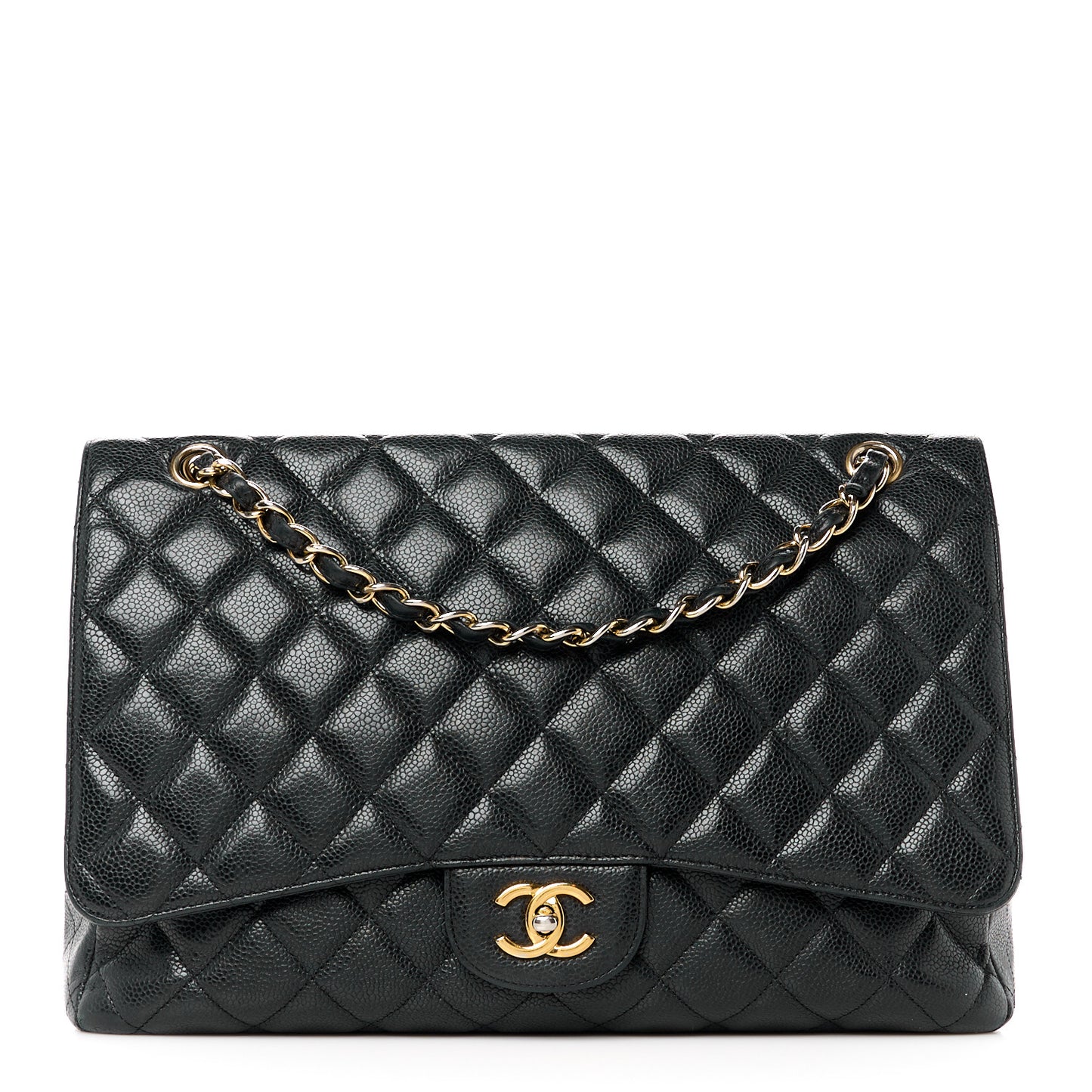 Caviar Quilted Maxi Single Flap Black