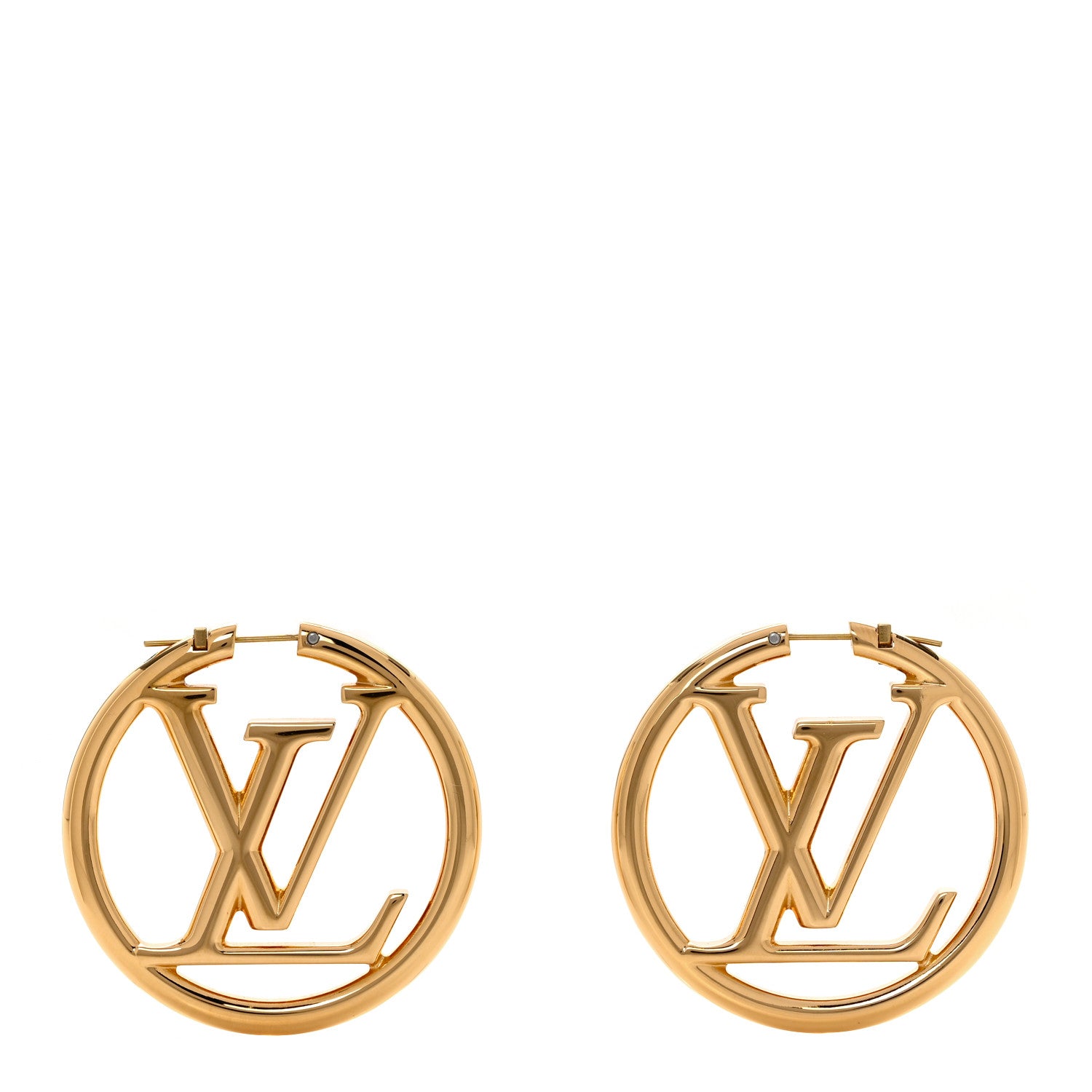 Louis Vuitton Metal Louise Hoop Earrings Gold 1 of 5