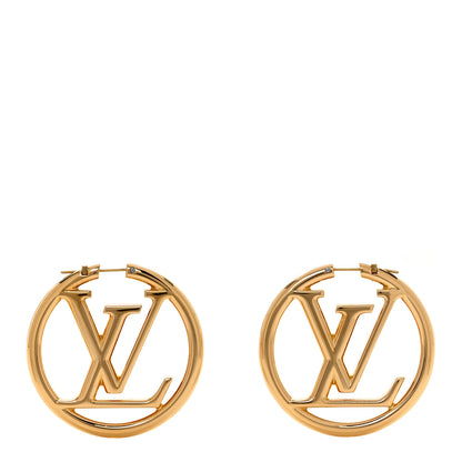 Louis Vuitton Metal Louise Hoop Earrings Gold 1 of 5