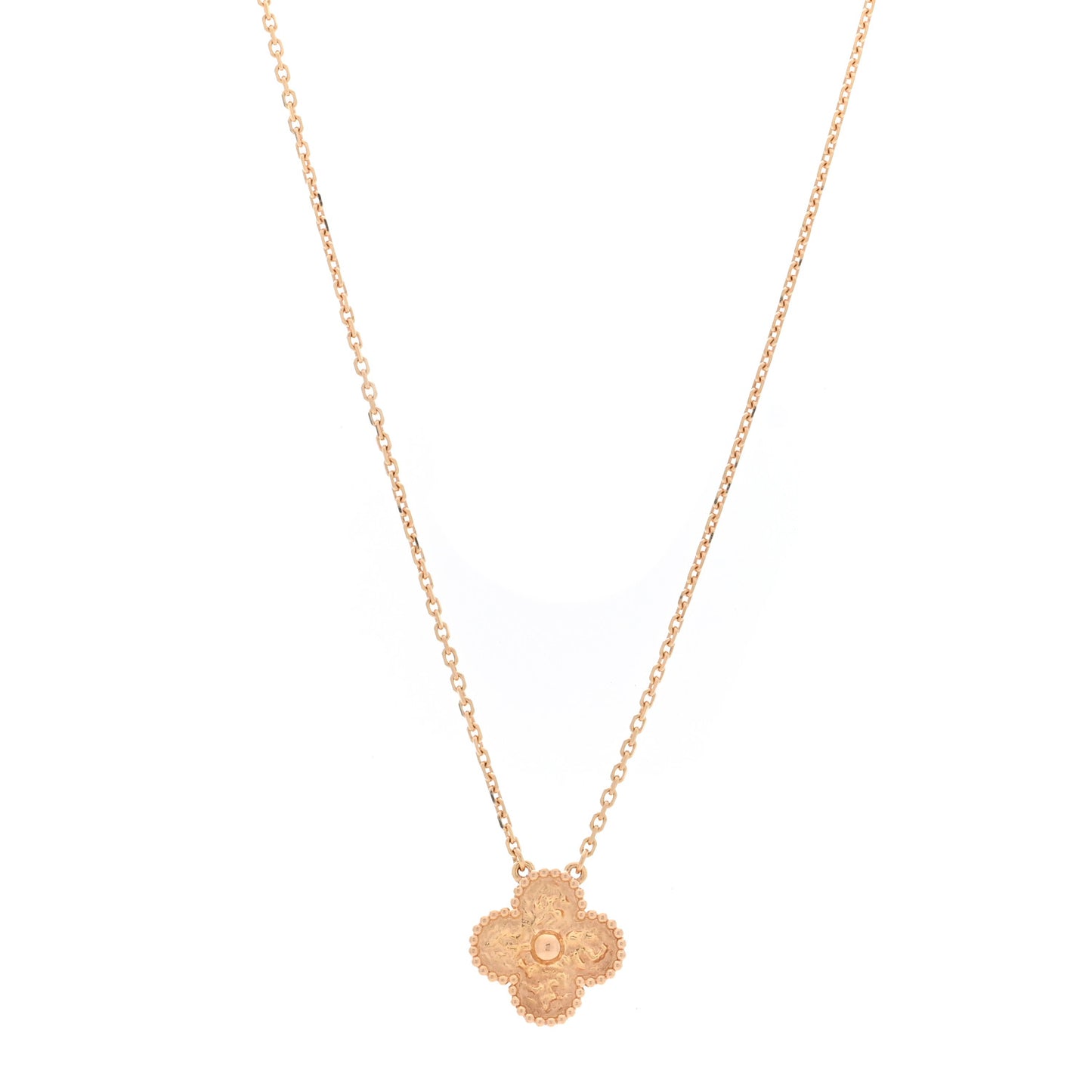 18K Rose Gold Vintage Alhambra Pendant Necklace