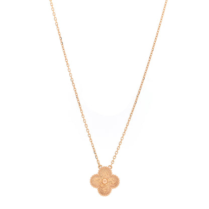 Van Cleef & Arpels 18K Rose Gold Vintage Alhambra Pendant Necklace 1 of 4
