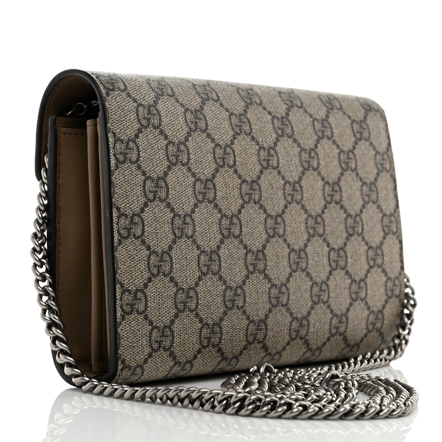 Gucci GG Supreme Monogram Mini Dionysus Chain Wallet Beige Taupe 2 of 10