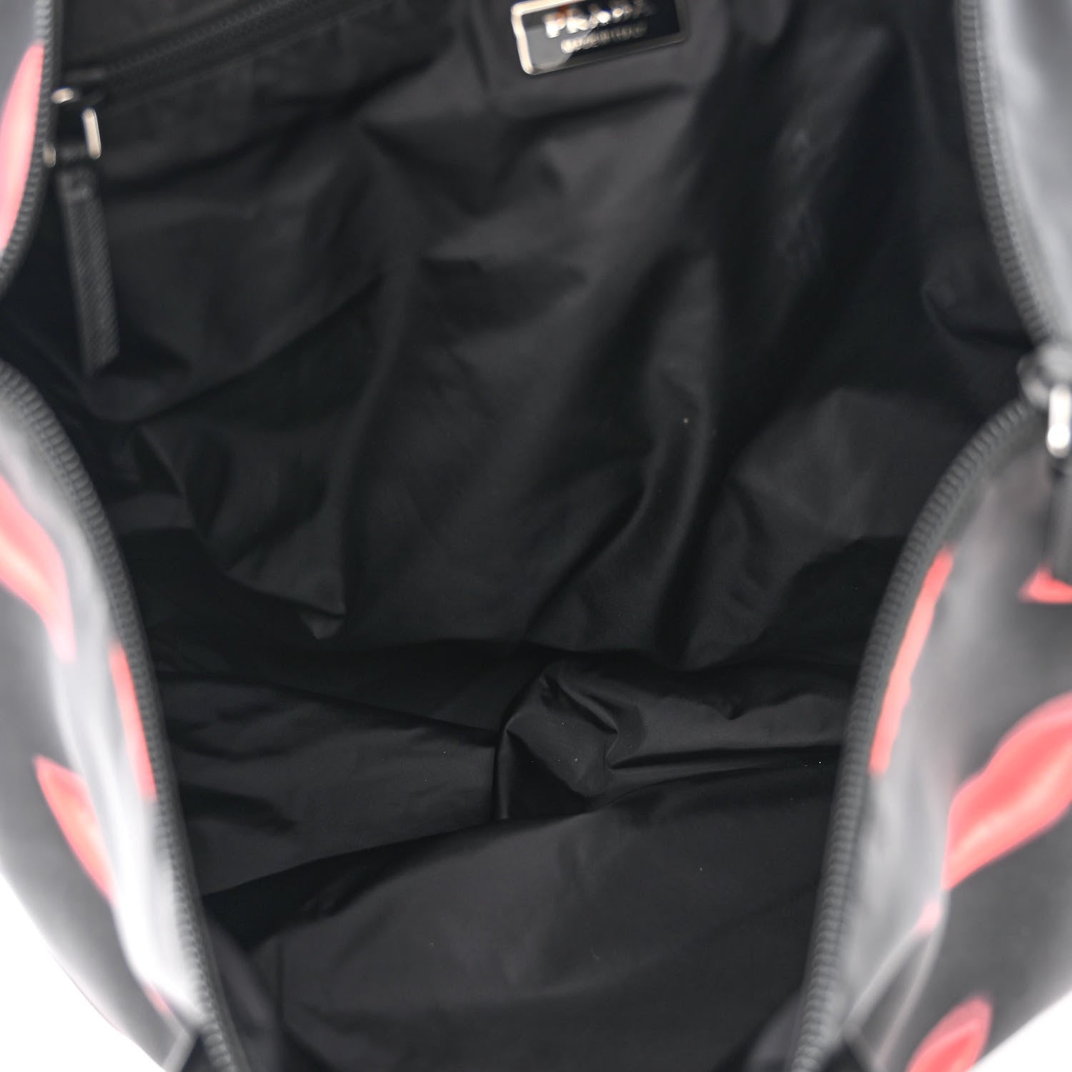 Prada Tessuto Nylon Lips Tote Black 5 of 10