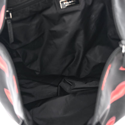 Prada Tessuto Nylon Lips Tote Black 5 of 10