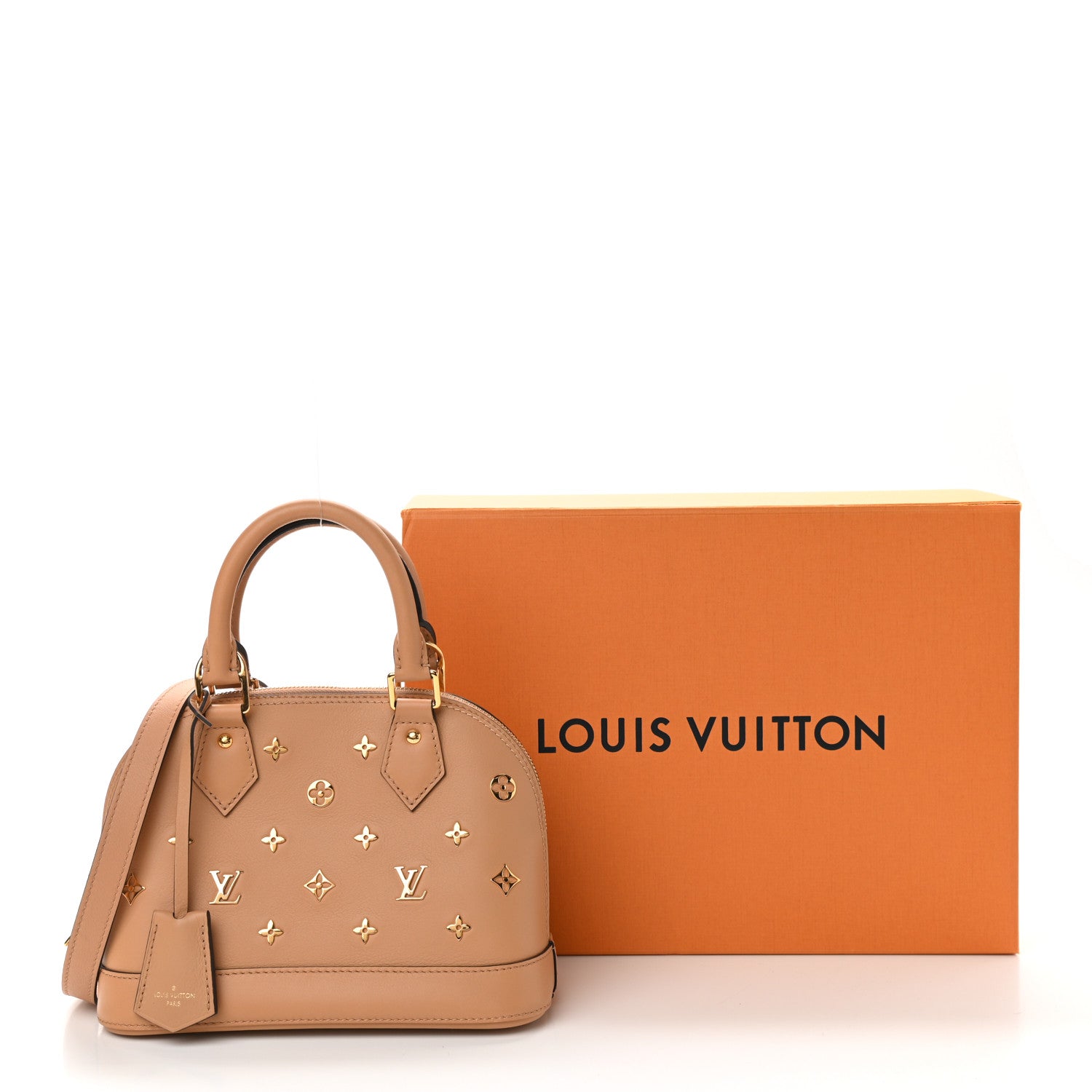 Louis Vuitton Calfskin Metal Monogram Alma BB Camel Brown 10 of 10