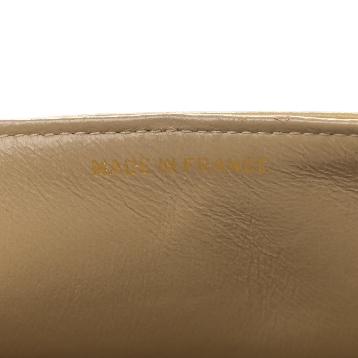 Lambskin Quilted Medium Double Flap Beige