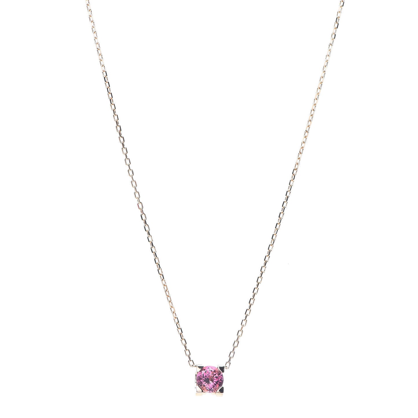 18K Pink Gold Pink Tourmaline C De Pendant Necklace