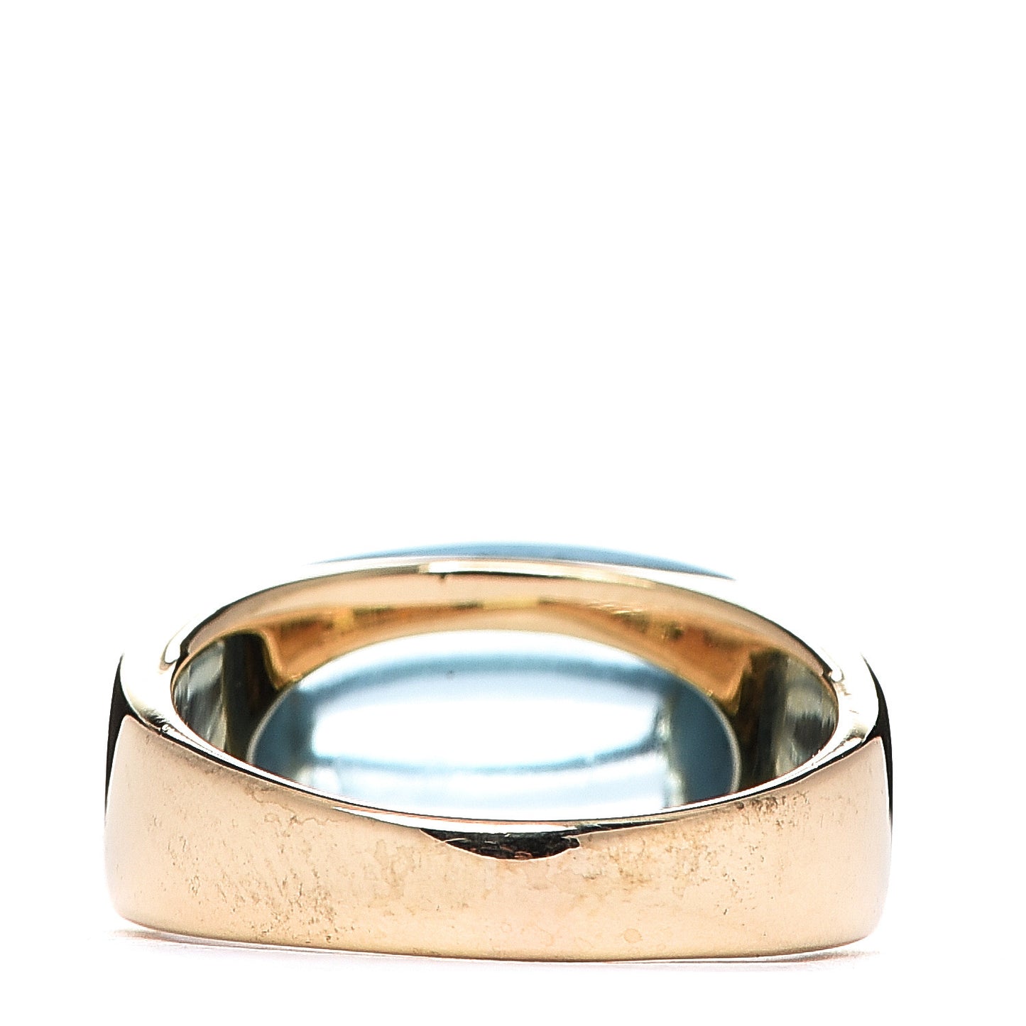 18K Yellow Gold Blue Topaz Tronchetto Ring 51 5.75
