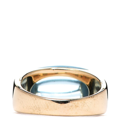 Bulgari 18K Yellow Gold Blue Topaz Tronchetto Ring 51 5.75 3 of 4
