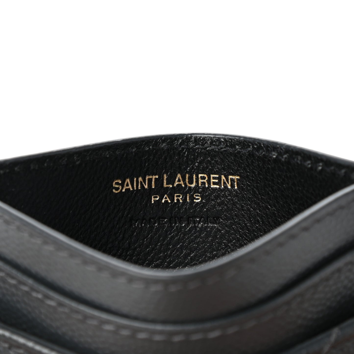 Grain De Poudre Matelasse Chevron Monogram Credit Card Case Coal