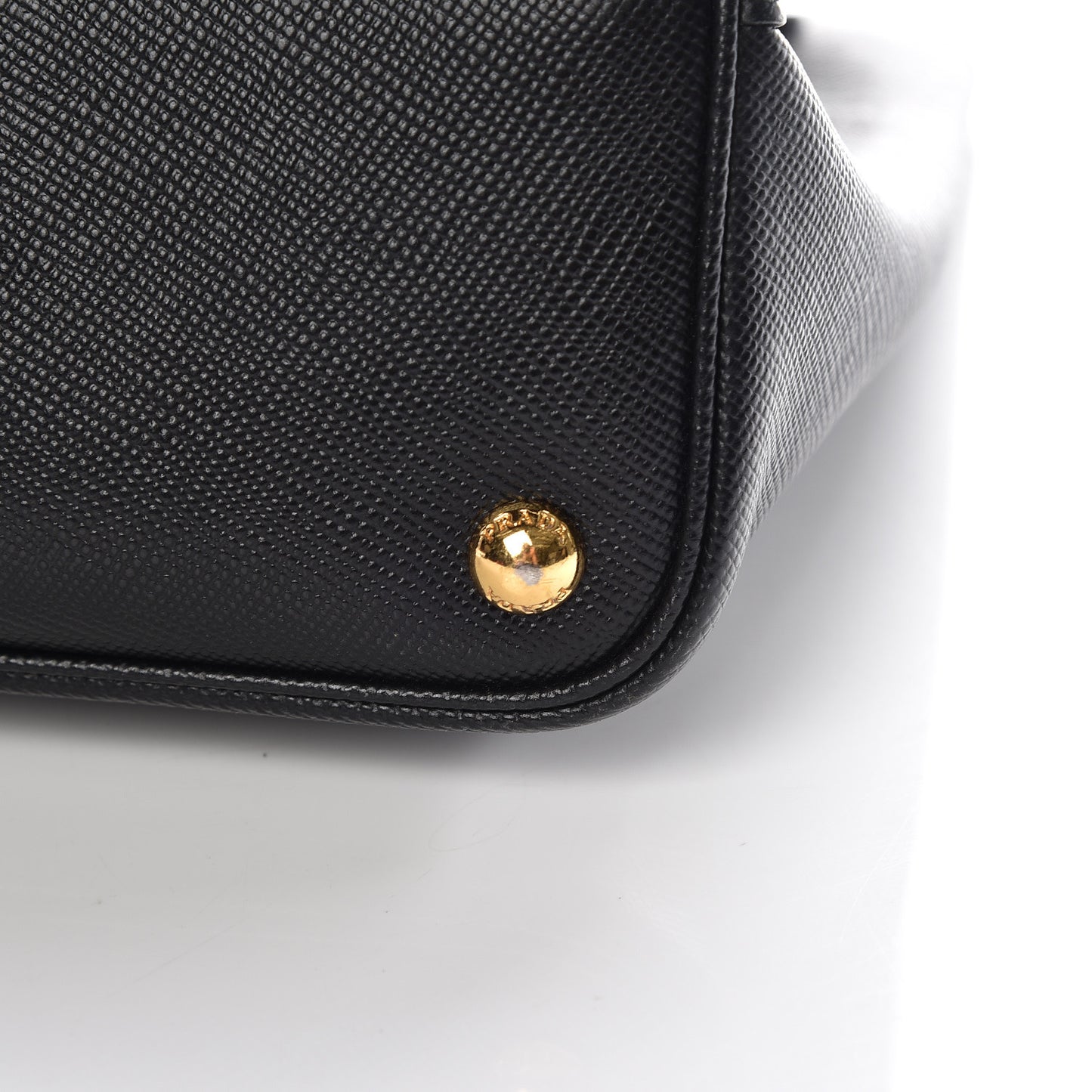 Saffiano Cuir Large Double Bag Black Fuoco