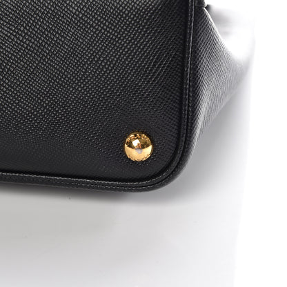 Prada Saffiano Cuir Large Double Bag Black Fuoco 18 of 18